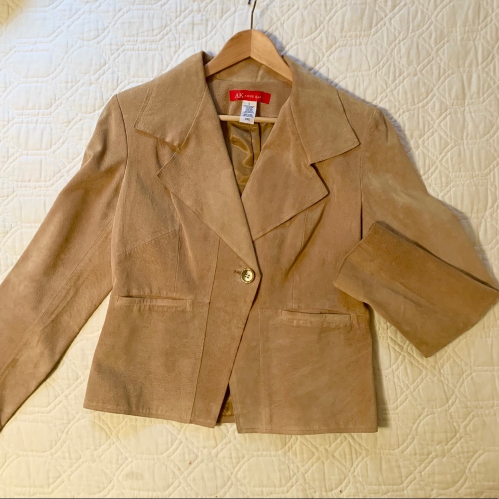 Anne Klein tan suede jacket large VGUC